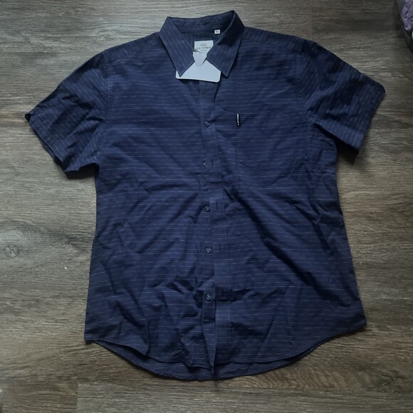 Ben Sherman Other - Ben Sherman NWOT Blue Stripe Short Sleeve Button Up Size XL 100 Cotton